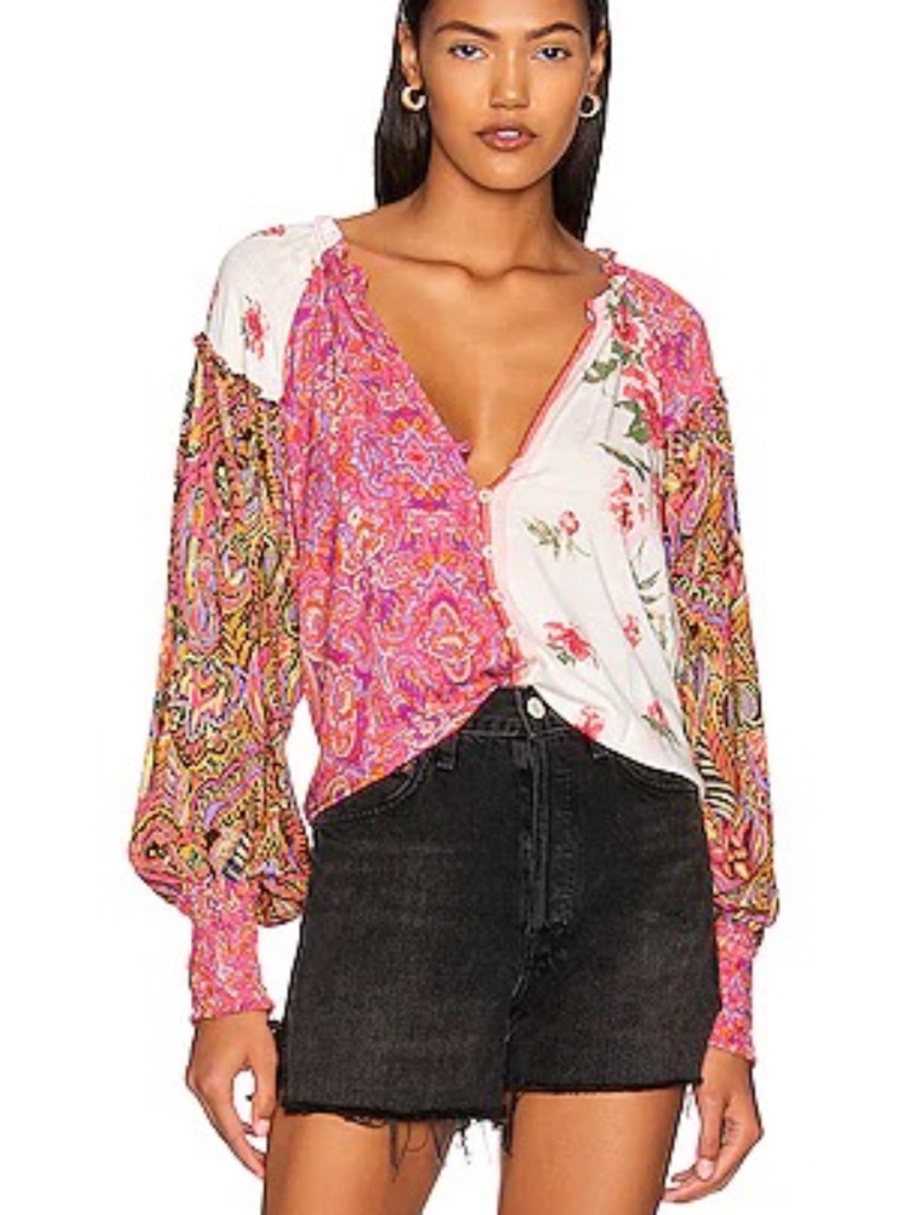 Floral Gemini Button Down Blouse